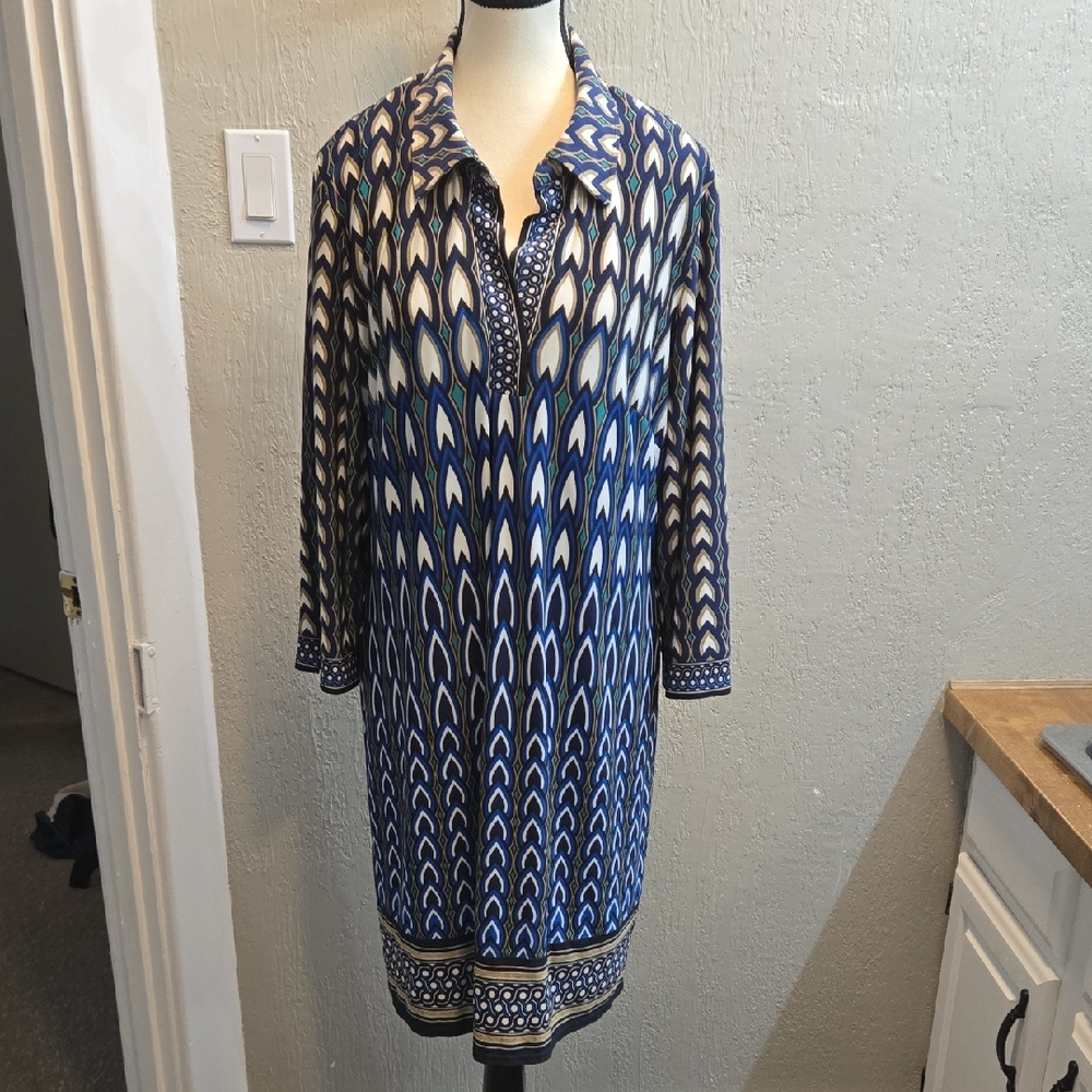 Laundry By Shelli Segal Geometric Print Midi Dress